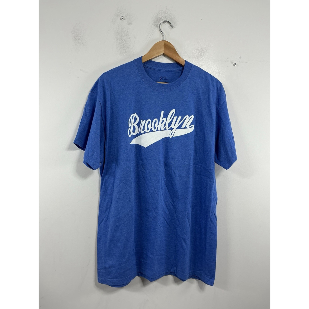 Adult Excellent Cond. Port Co Pull Over Short Sleeve T Shirt Xl Blue Brooklyn